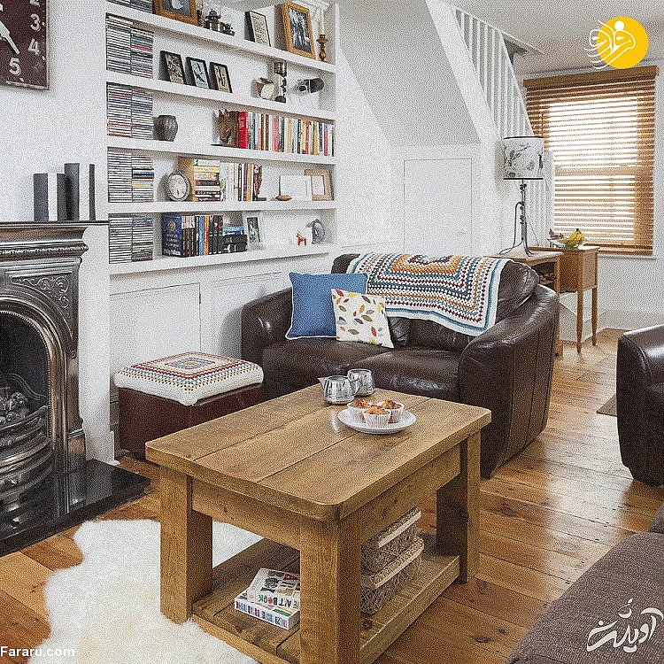 از فضای زیر پله ها بیشترین استفاده را ببرید ایده هایی ساده برای چیدمان اتاق های پذیرایی کوچک